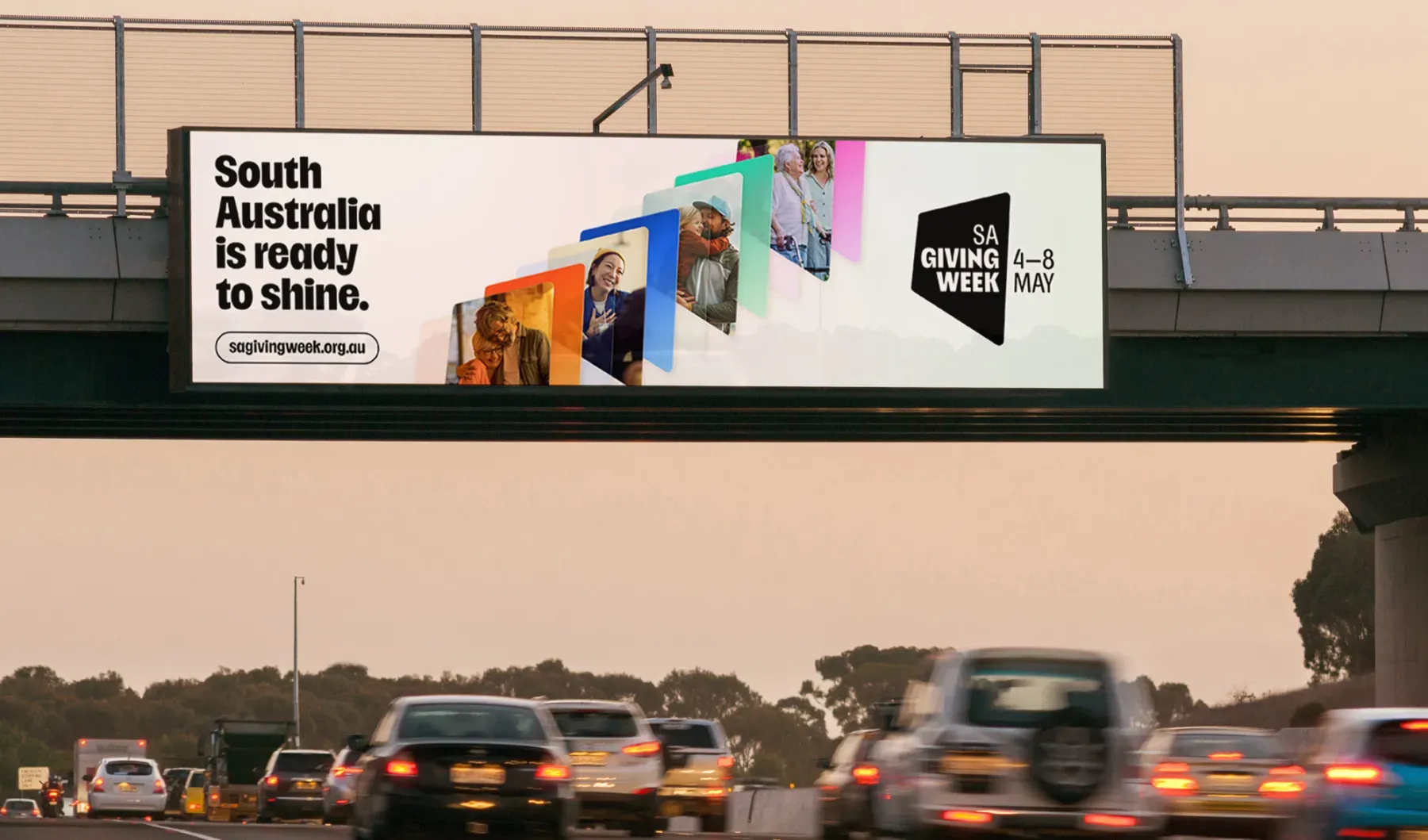 SA Giving Week campaign applied to a large outdoor billboard