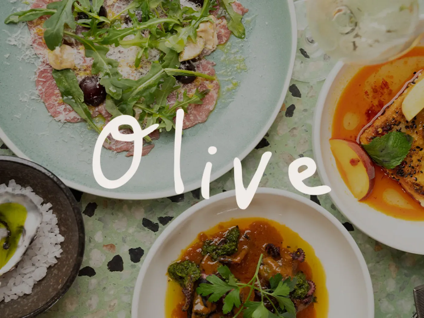 Olive restaurant’s Mediterranean-inspired brand artwork